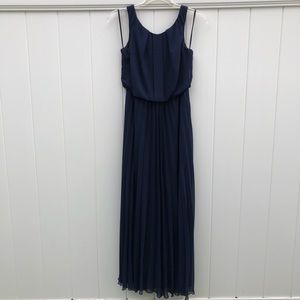 Navy blue classy maxi length dress